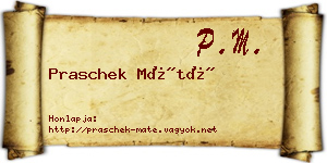 Praschek Máté névjegykártya